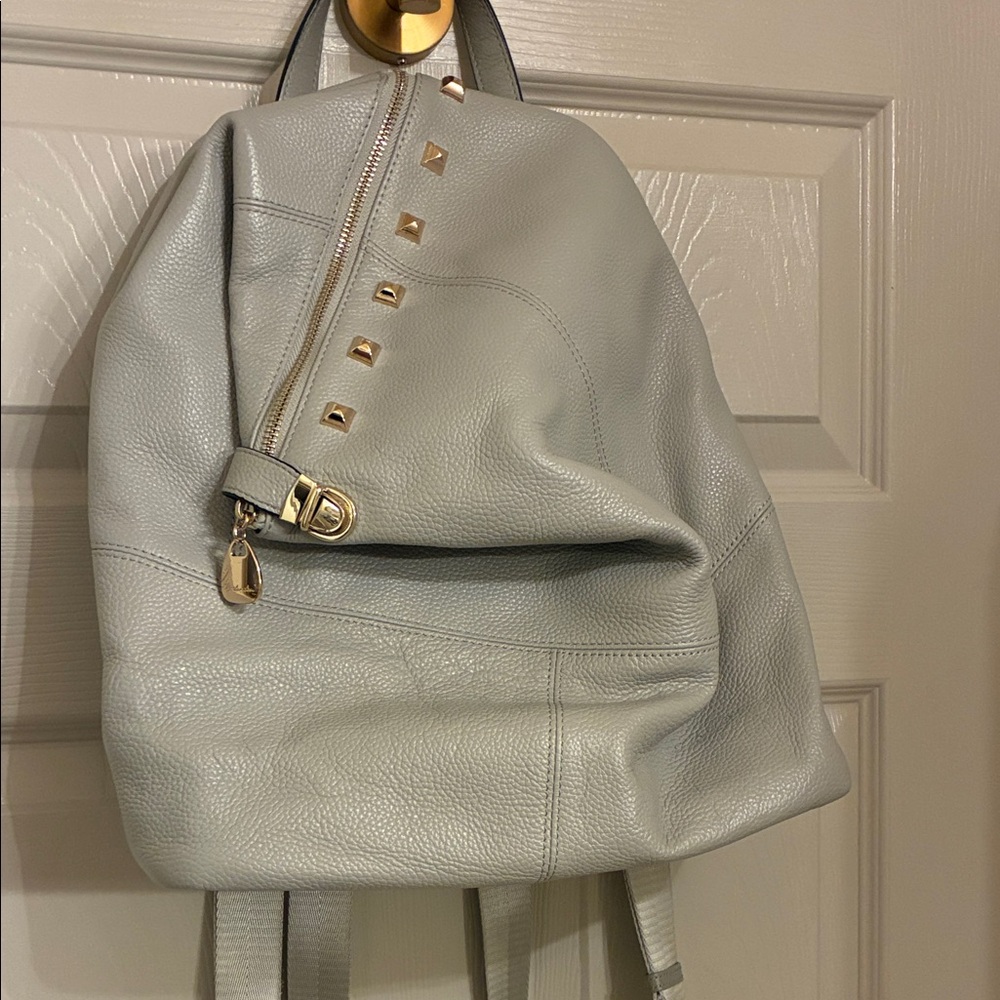 Elegant‎ Light Gray Leather Backpack